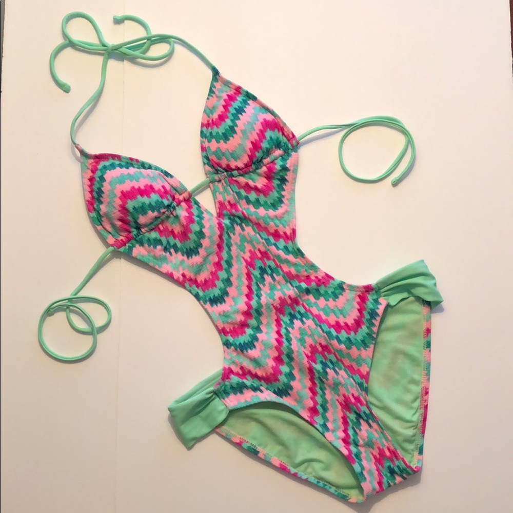 Gianni Bini One Piece Cut Off Swimsuit